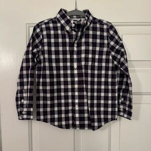 Janie and Jack Kid’s Plaid Shirt - Navy and White